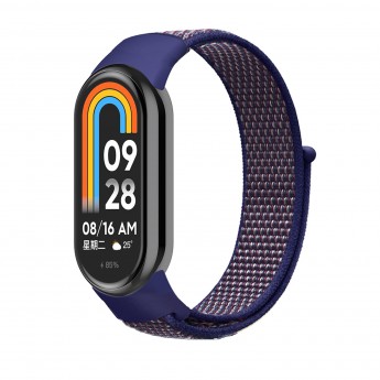 Ремешок с нейлоновой петлей на липучке для XIAOMI Mi Band 8, разноцветный индиго