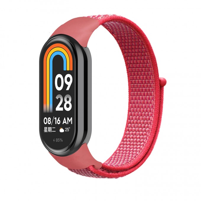 Ремешок с нейлоновой петлей на липучке для XIAOMI Mi Band 8, розовый гибискус 19601960