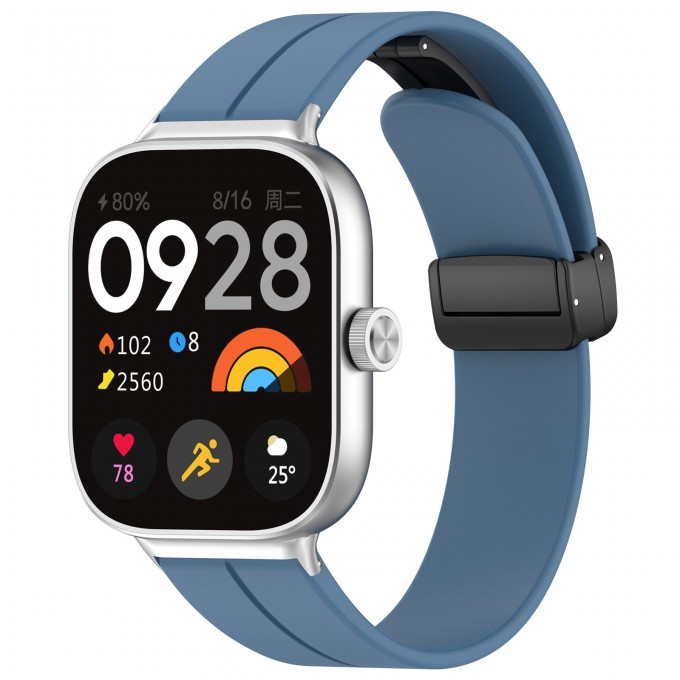 Cиликоновый ремешок для XIAOMI Mi Band 8 Pro / Redmi Watch 4, с магнитной застежкой, синий 3392