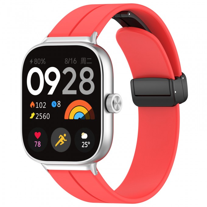 Ремешок для XIAOMI Mi Band 8 Pro / Redmi Watch 4, с магнитной застежкой, красный 3393