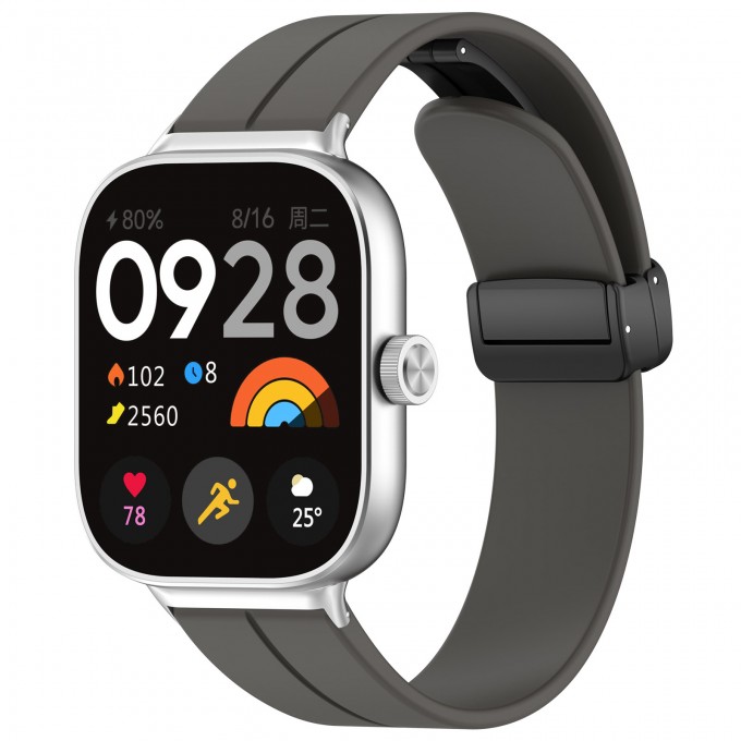 Ремешок для XIAOMI Mi Band 8 Pro / Redmi Watch 4, с магнитной застежкой, темно-серый 3401