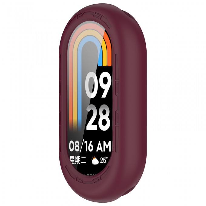 Защитный силиконовый чехол для XIAOMI Mi Band 8, бордовый 548