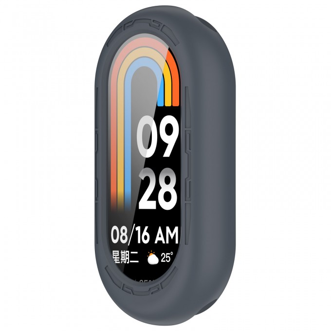 Защитный силиконовый чехол для XIAOMI Mi Band 8, темно-серый 558