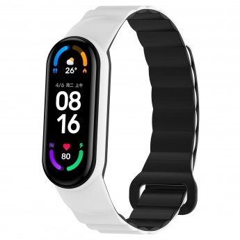 Силиконовый ремешок для XIAOMI Mi Band 6/7, с магнитной застежкой, кремово-белый