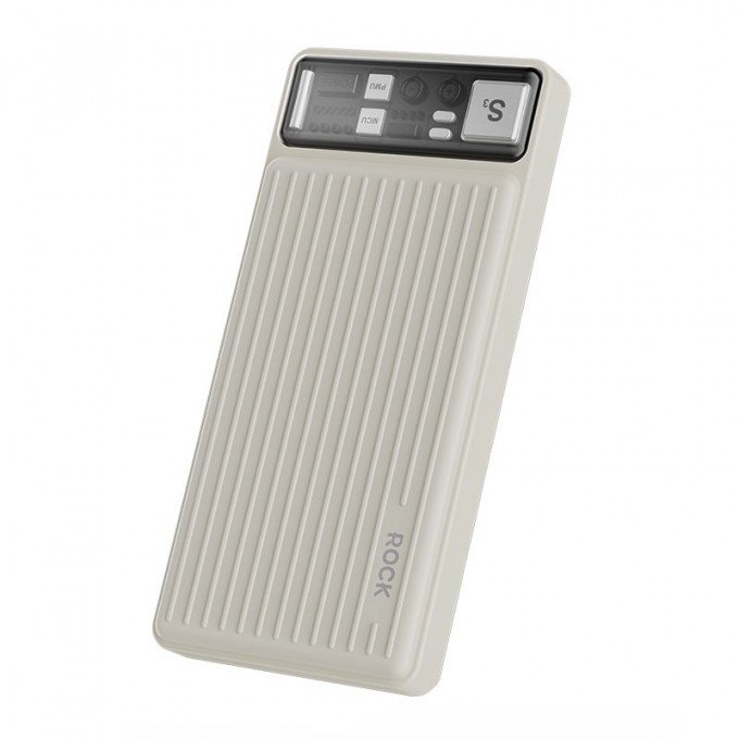 Внешний аккумулятор XIAOMI ROCK P96 12W Travel Series Power Bank With Cable 10000mAh беж P96-PBX166-BEIGE