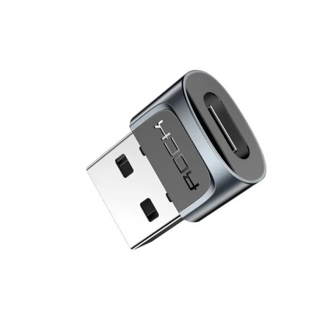 Адаптер Rock USB-AF to USB-C переходник с USB на Type-C черный RCB0610-TAMISH